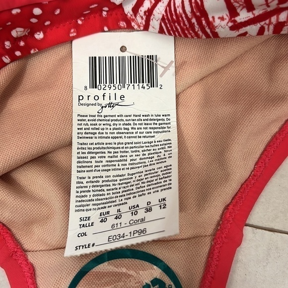 Profile by Gottex Tankini Two Piece Red White Coral - Picture 8 of 8